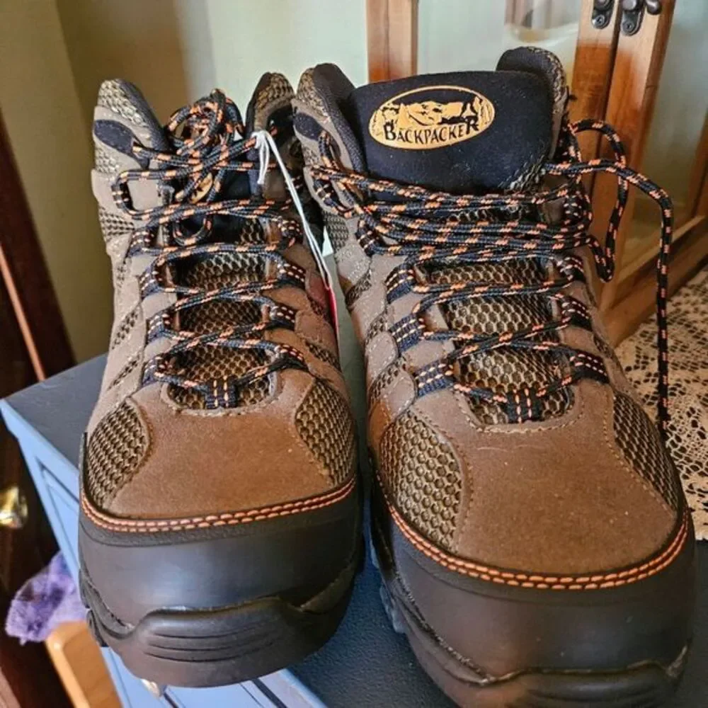 Backpacker Trail Brown Lace Up Hiking Shoes Boots Mens 12 New With‎ Tags